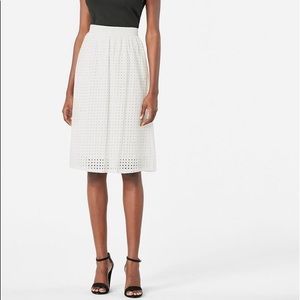 WHITE EYELET MIDI SKIRT